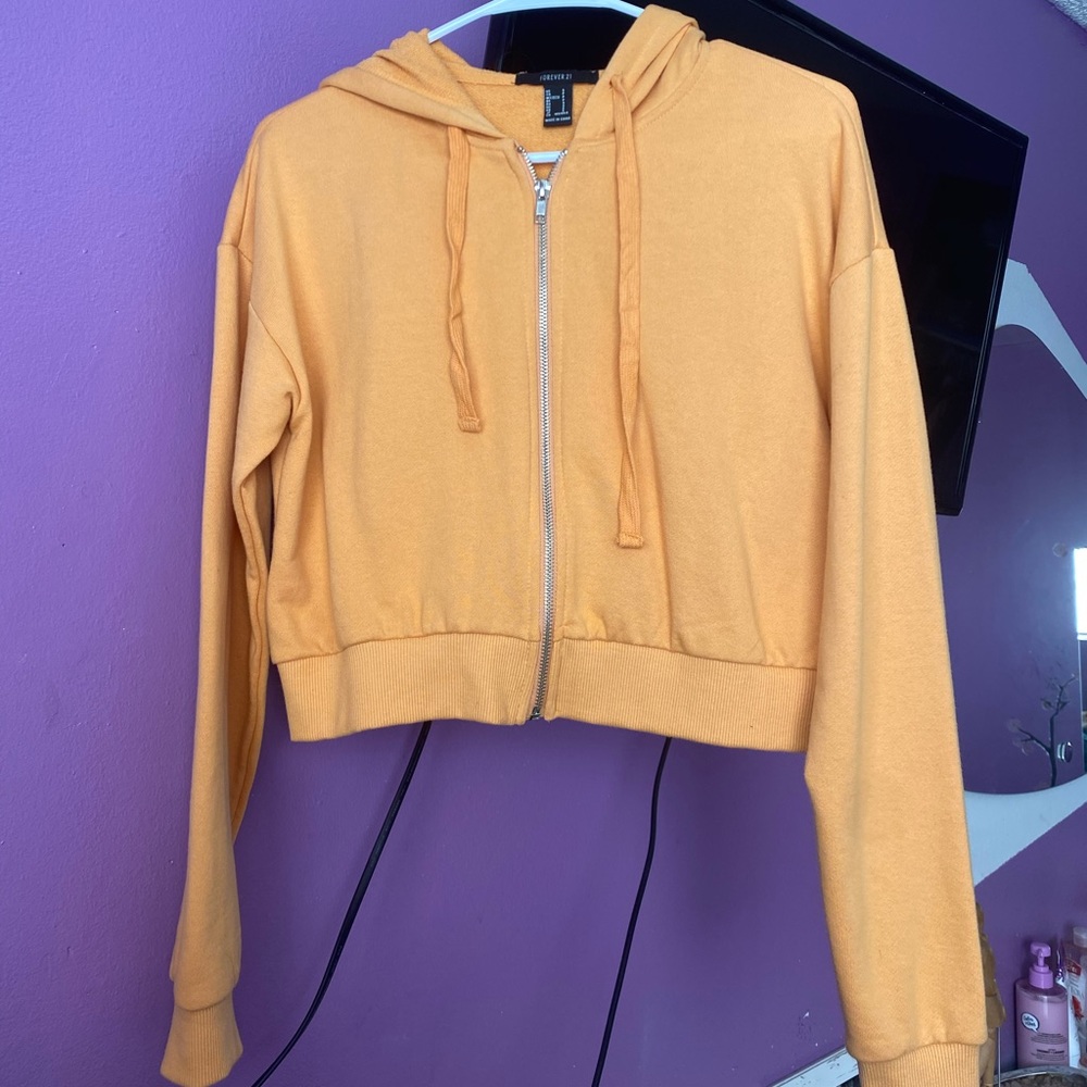 Orange cropped hoodie!!